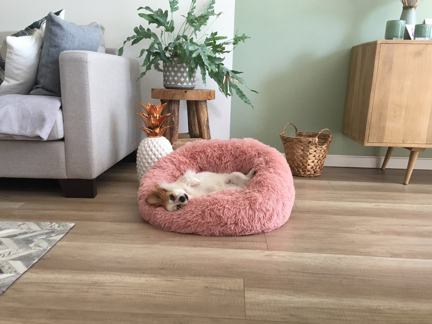 Panier Krems Rond Vieux rose