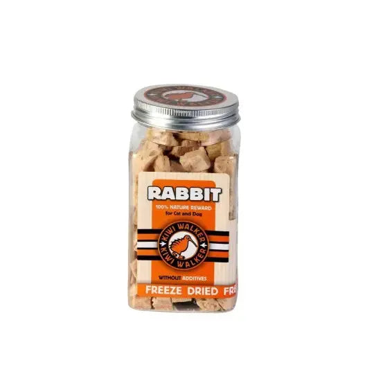 Friandises lyophilisées pour chien - 100% lapin, récompense naturelle sans additifs adaptée au chien sensible ou allergique.
