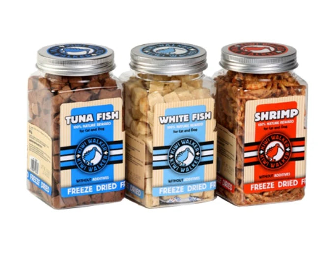 Box friandises lyophilisées "OCEAN" pour chien Box 3 Pots 1 Thon + 1 Poisson blanc + 1 Crevettes