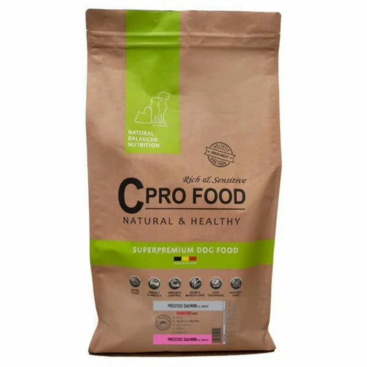 CproFood - Croquettes PRESTIGE sans céréales au Saumon pour chiots et chiens adultes
