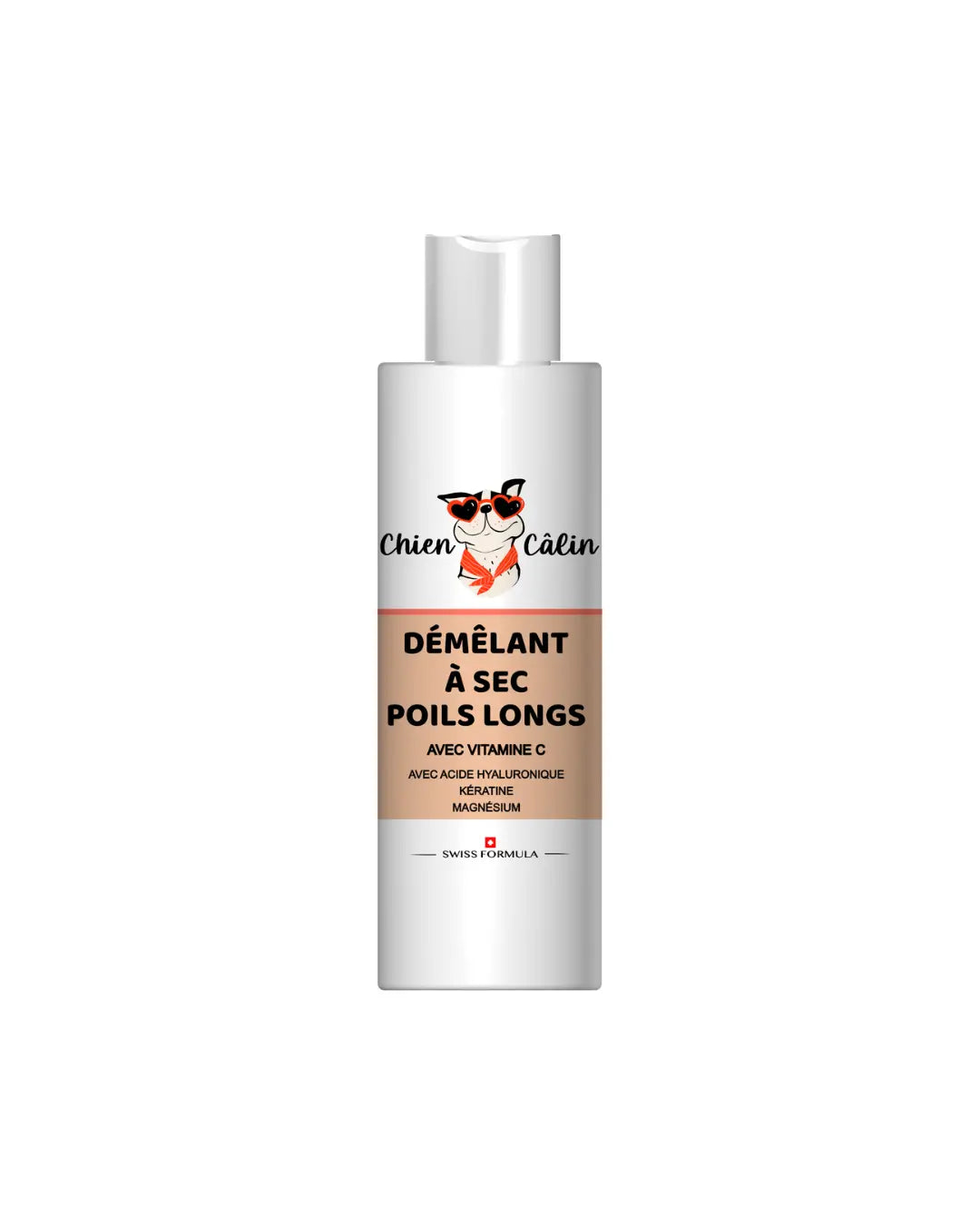 Démêlant à sec poils longs, conçu pour retirer les nœuds sans rinçage et rendre le pelage plus doux et brillant.