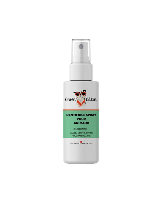 Dentifrice en spray pour animaux chien et chat, conçu pour aider à réduire la plaque dentaire, le tartre et rafraîchir l’haleine.