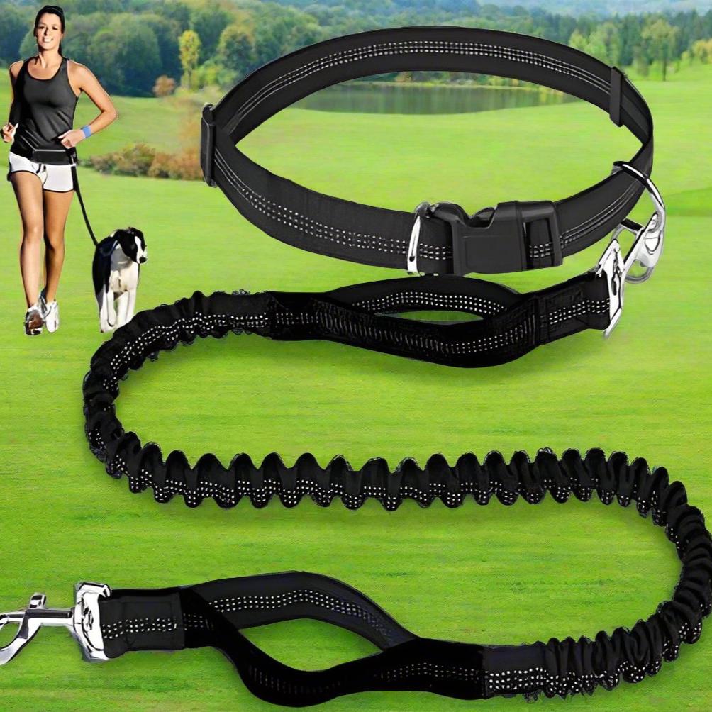 HandFreeDogLeash™ - Noir - CHIEN CALIN