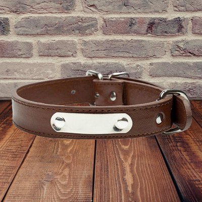 LeatherDogCollar™ - Marron - CHIEN CALIN